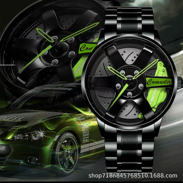 Men's Alloy Automatic Movement Waterproof Round Watch With Steel Strap