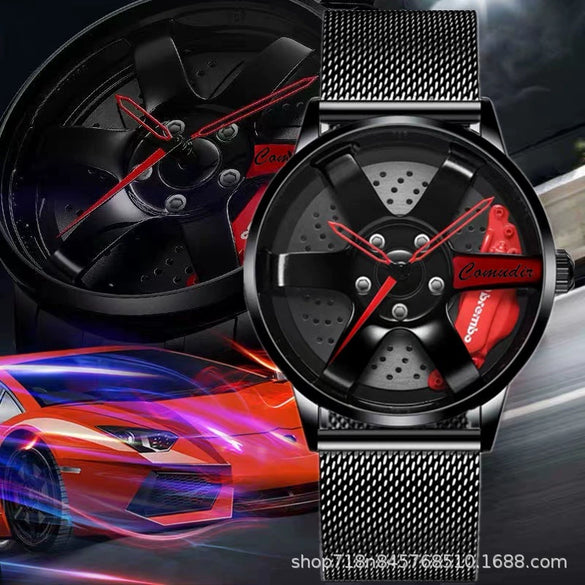 Men's Alloy Automatic Movement Waterproof Round Watch With Steel Strap
