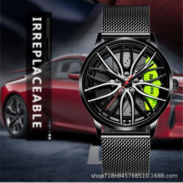 Men's Alloy Automatic Movement Waterproof Round Watch With Steel Strap