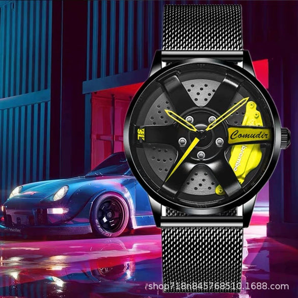 Men's Alloy Automatic Movement Waterproof Round Watch With Steel Strap