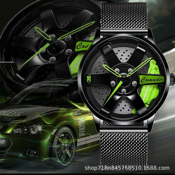 Men's Alloy Automatic Movement Waterproof Round Watch With Steel Strap