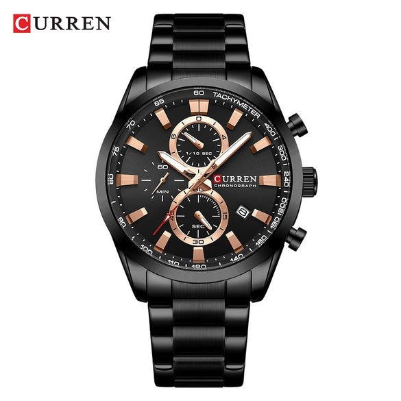 Men's Alloy Band Business Round Dial Quartz Watch