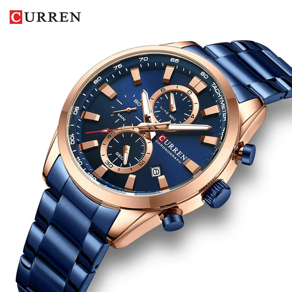 Men's Alloy Band Business Round Dial Quartz Watch