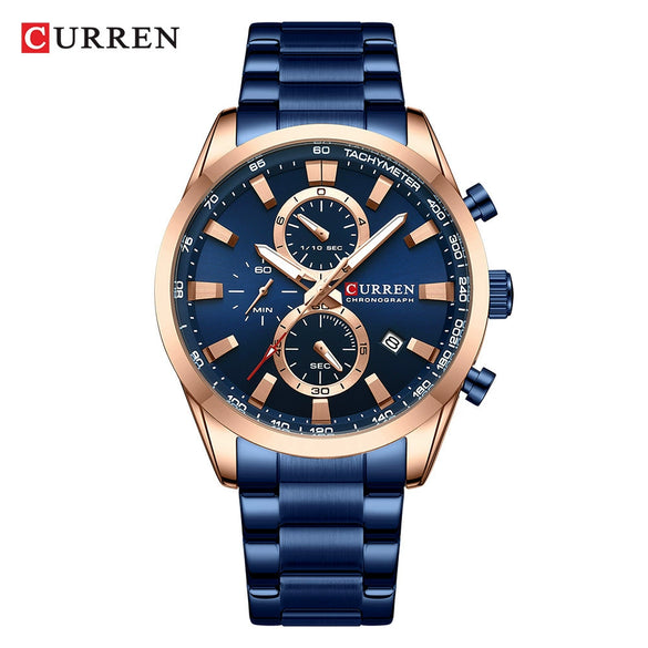Men's Alloy Band Business Round Dial Quartz Watch