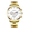 Men's Alloy Band Business Style Round Dial Quartz Watch With Sun Moon And Stars And Roman Numerals