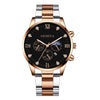 Men's Alloy Band Business Style Round Dial Quartz Watch With Sun Moon And Stars And Roman Numerals