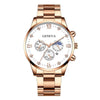 Men's Alloy Band Business Style Round Dial Quartz Watch With Sun Moon And Stars And Roman Numerals