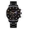 Men's Alloy Band Business Style Round Dial Quartz Watch With Sun Moon And Stars And Roman Numerals