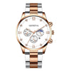 Men's Alloy Band Business Style Round Dial Quartz Watch With Sun Moon And Stars And Roman Numerals