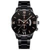 Men's Alloy Band Quartz Watch With Round Dial And Horseshoe Buckle Simple Roman Scale Fashionable And