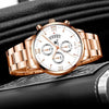 Men's Alloy Band Quartz Watch With Round Dial And Horseshoe Buckle Simple Roman Scale Fashionable And