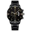 Men's Alloy Band Quartz Watch With Round Dial And Horseshoe Buckle Simple Roman Scale Fashionable And