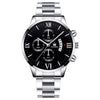 Men's Alloy Band Quartz Watch With Round Dial And Horseshoe Buckle Simple Roman Scale Fashionable And