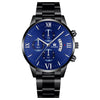 Men's Alloy Band Quartz Watch With Round Dial And Horseshoe Buckle Simple Roman Scale Fashionable And