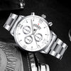 Men's Alloy Band Quartz Watch With Round Dial And Horseshoe Buckle Simple Roman Scale Fashionable And