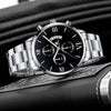 Men's Alloy Band Quartz Watch With Round Dial And Horseshoe Buckle Simple Roman Scale Fashionable And