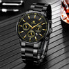 Men's Alloy Band Round Dial Business Quartz Watch