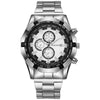Men's Alloy Band Round Dial Business Style Quartz Watch