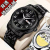 Men's Alloy Band Round Dial Fashion Trend Automatic Fake Mechanical Waterproof Luminous Double Calendar Watch