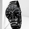 Men's Alloy Band Sports Quartz Watch With Round Dial And Horseshoe Buckle