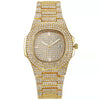 Men's Alloy Band Square Quartz Watch With Diamonds Hiphop Punk Style