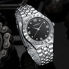 Men's Alloy Band Watch Diamondencrusted Casual Style