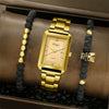 Men's Alloy Belt Business Style Rectangular Quartz Watch