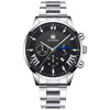 Men's Alloy Belt Casual Nonmechanical Calendar Watch With Round Dial And Printed Logo