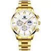 Men's Alloy Belt Casual Nonmechanical Calendar Watch With Round Dial And Printed Logo
