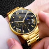 Men's Alloy Belt Casual Nonmechanical Calendar Watch With Round Dial And Printed Logo