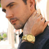 Men's Alloy Belt Quartz Watch With Round Dial And Business Style