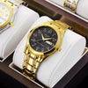Men's Alloy Business Style Luminous Waterproof Calendar Watch