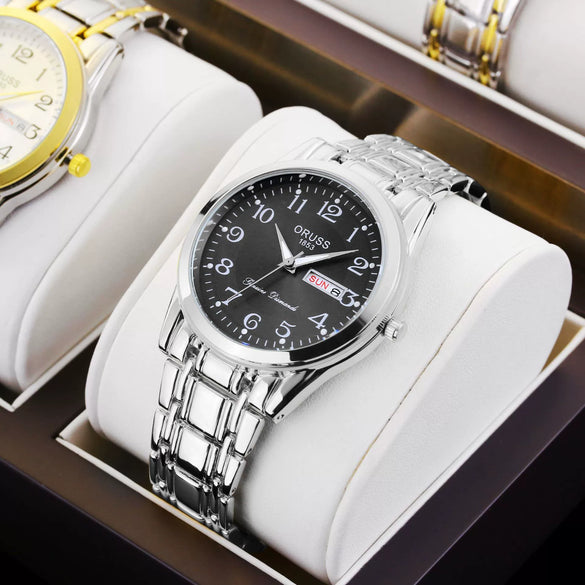 Men's Alloy Business Style Luminous Waterproof Calendar Watch