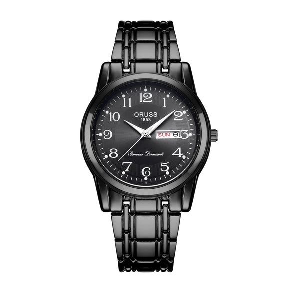 Men's Alloy Business Style Luminous Waterproof Calendar Watch