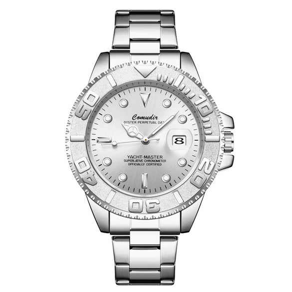 Men's Alloy Business Style Round Dial Fullautomatic Fake Mechanical Hollow Waterproof Luminous Calendar Watch