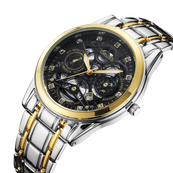 Men's Alloy Business Style Round Dial Quartz Movement Waterproof Luminous Watch