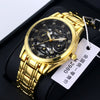 Men's Alloy Business Style Round Dial Quartz Movement Waterproof Luminous Watch