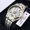 Men's Alloy Business Style Round Dial Quartz Movement Waterproof Luminous Watch