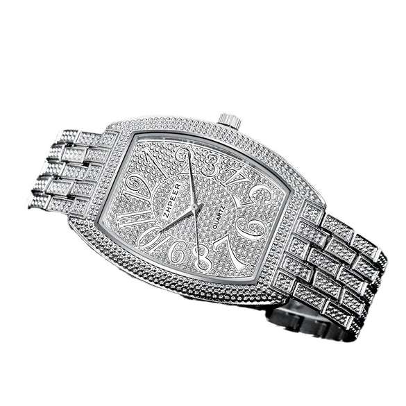 Men's Alloy Case And Strap Business Casual Quartz Watch With Stainless Steel Buckle