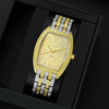 Men's Alloy Case And Strap Business Casual Quartz Watch With Stainless Steel Buckle