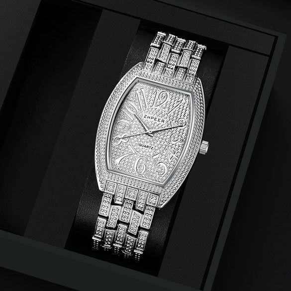 Men's Alloy Case And Strap Business Casual Quartz Watch With Stainless Steel Buckle