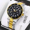 Men's Alloy Case And Strap Business Style Round Dial Luminous Waterproof Automatic Watch
