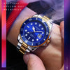 Men's Alloy Case And Strap Business Style Round Dial Luminous Waterproof Automatic Watch