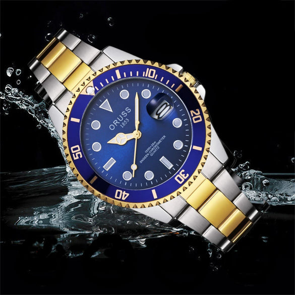 Men's Alloy Case And Strap Business Style Round Dial Luminous Waterproof Automatic Watch