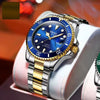 Men's Alloy Case And Strap Business Style Round Dial Luminous Waterproof Automatic Watch