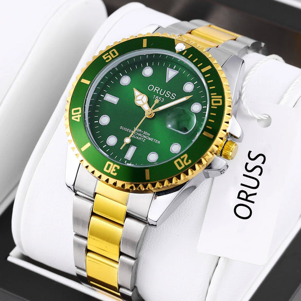 Men's Alloy Case And Strap Business Style Round Dial Luminous Waterproof Automatic Watch