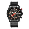 Men's Alloy Case Genuine Leather Strap Round Dial Movement Watch