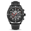 Men's Alloy Case Genuine Leather Strap Round Dial Sports Watch