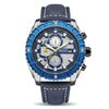 Men's Alloy Case Genuine Leather Strap Round Dial Sports Watch
