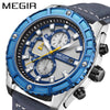 Men's Alloy Case Genuine Leather Strap Round Dial Sports Watch